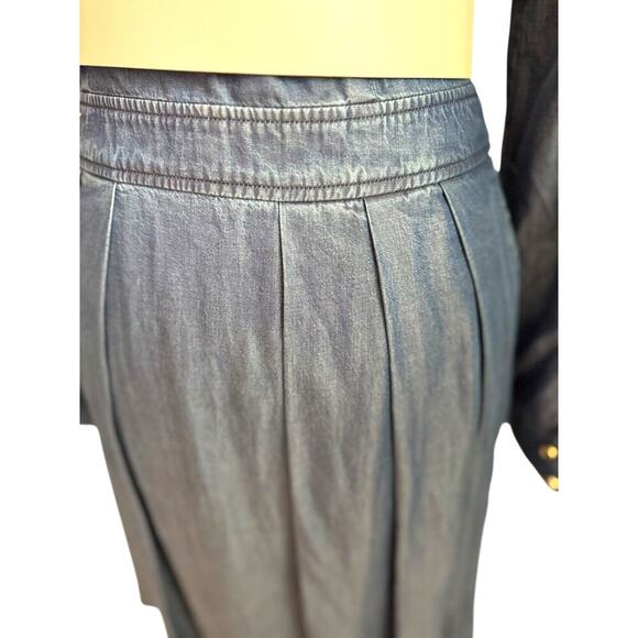 Tommy Hilfiger Shirt Dress Womens Blue Chambray Roll Tab Sleeve Pockets - Picture 11 of 16